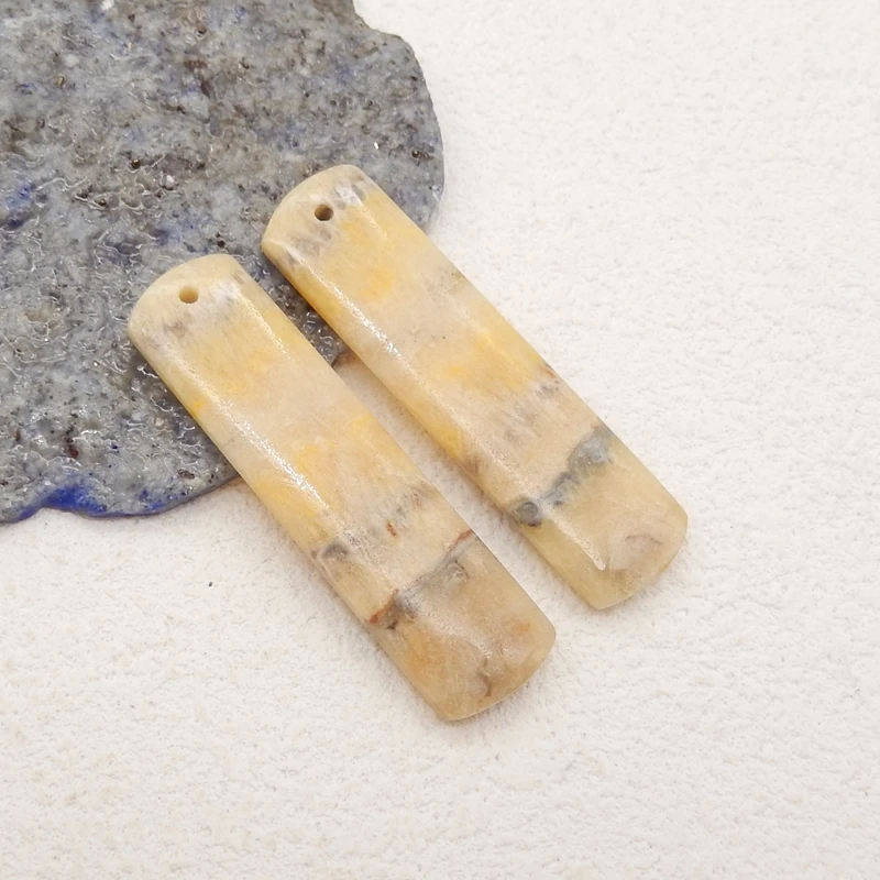 Natural Stone Bumble Bee Stone Earring Bead Handmade Fashion Jewelry Women Earrings Accessories 38x10x3mm 5g