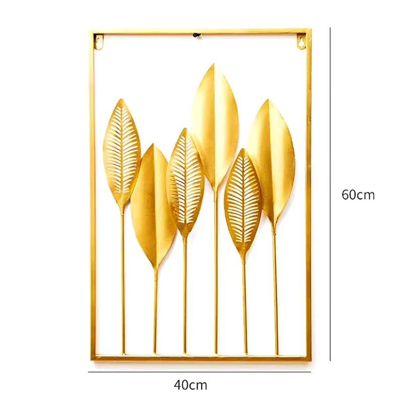 Nordic Logam Daun Besi Hiasan Dinding Tanaman Dinding Liontin Lukisan Dinding Kamar Tidur Ruang Tamu Dekorasi Rumah 40X60Cm Hiasan Dinding Daun Hijau