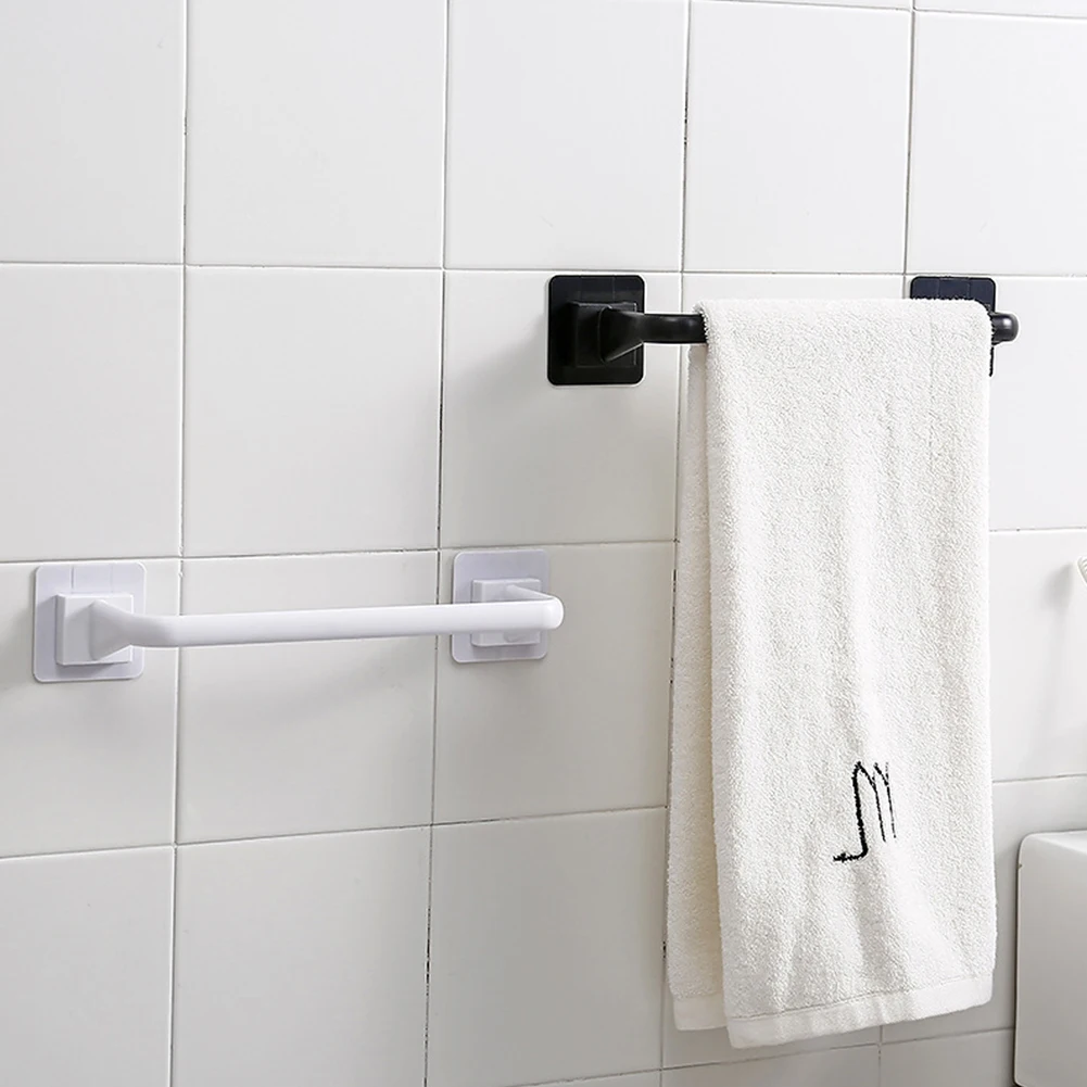 

Durable Practical Towel Rack Holder Traceless Wall Mounted Storage Towel Hanger Bathing Bathroom Free Punching