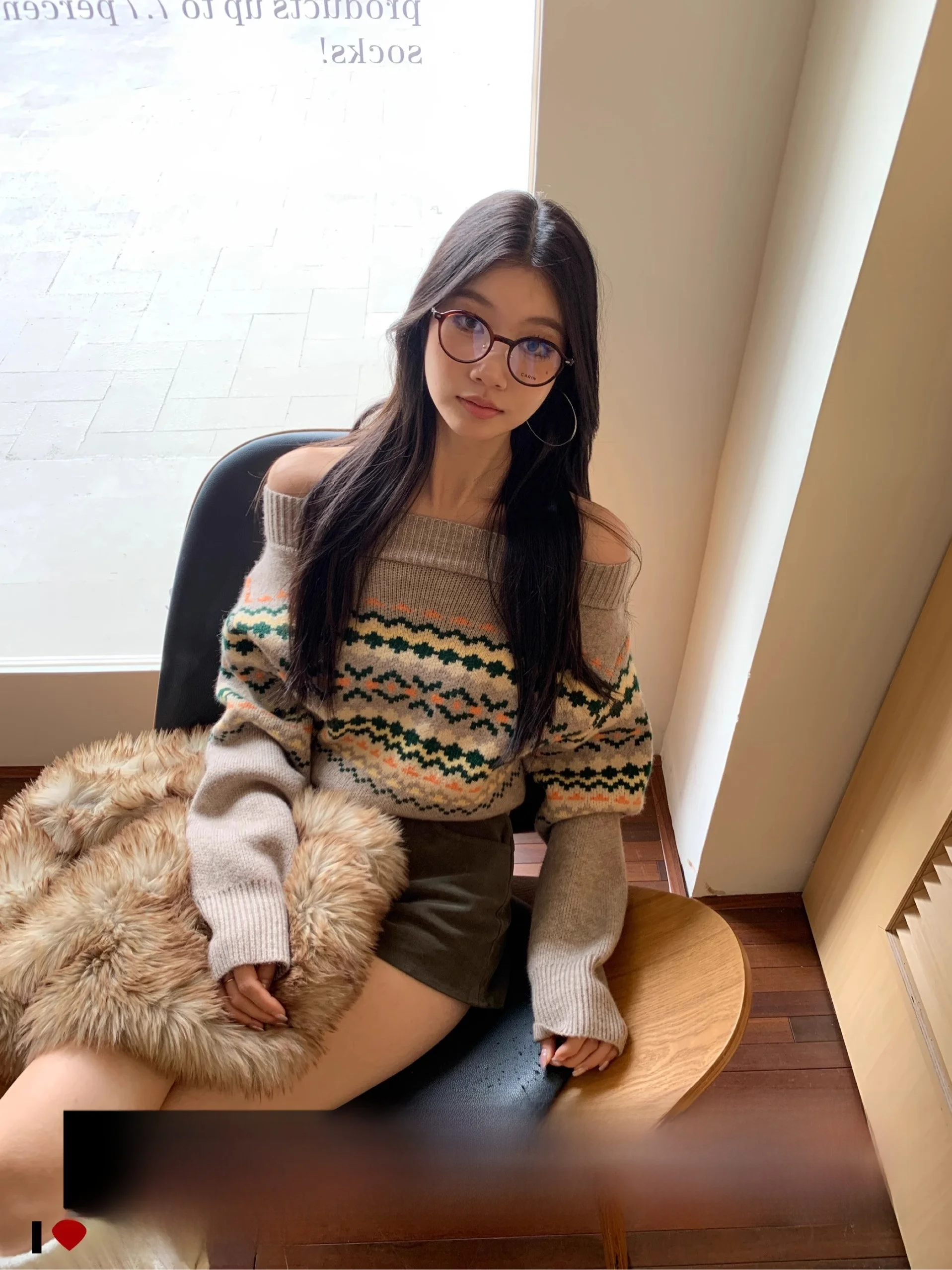 

Fortunee Cisas Night Fair Isle oulder One Color Design ort Knitted Sweater Top for Small Figures Comfortable Fit