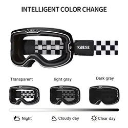 Motorcyle Open Face Goggle com Lentes Fotocromáticas, Antifog, Double Len, Dia Claro, Fumado, Noite, Nova Chegada