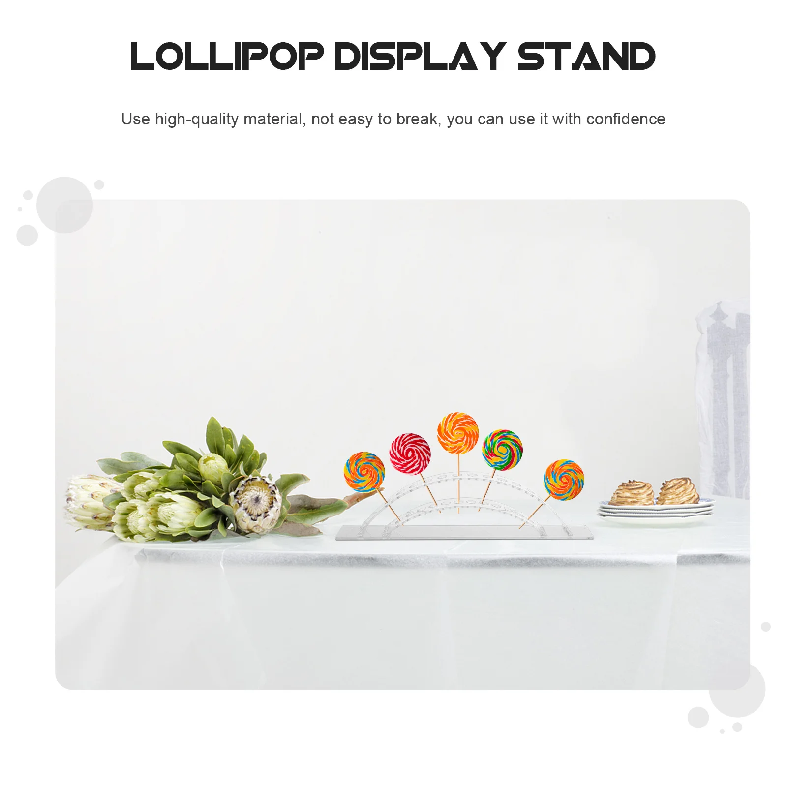 

1pc Transparent Lollipop Display Stand Acrylic Candy Holder For Birthday Wedding Party Dessert Shop Decor Storage Rack Lollipop