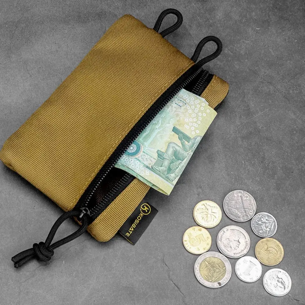 High Quality Oxford Cloth Compact Pocket Black Khaki Grey Green Multifunctional Organizer Pouch Card Holder Men Women