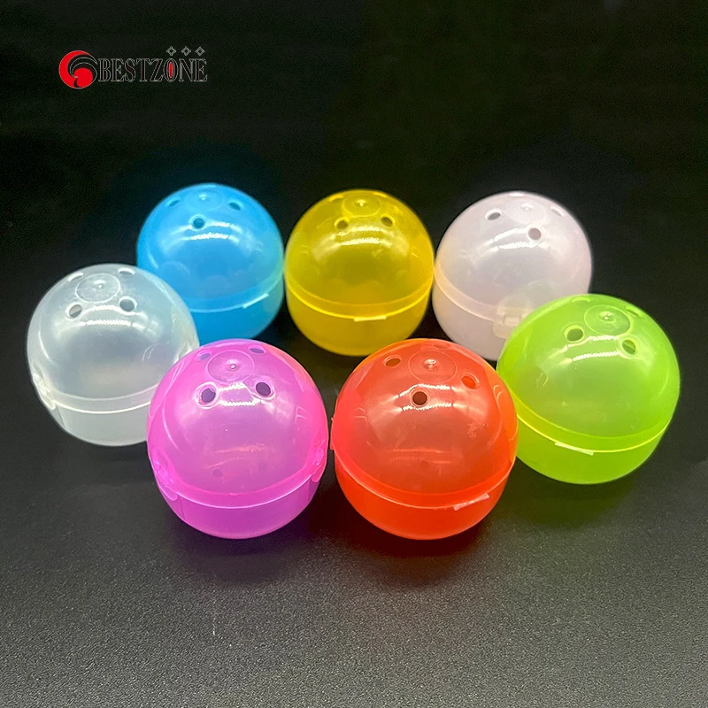 50pcs 50*55mm 2*2,1 Zoll verbundener Ball farbig mit transparentem Kunststoff pp Spielzeug kapseln Überraschung sball Kinder für Verkaufs automaten