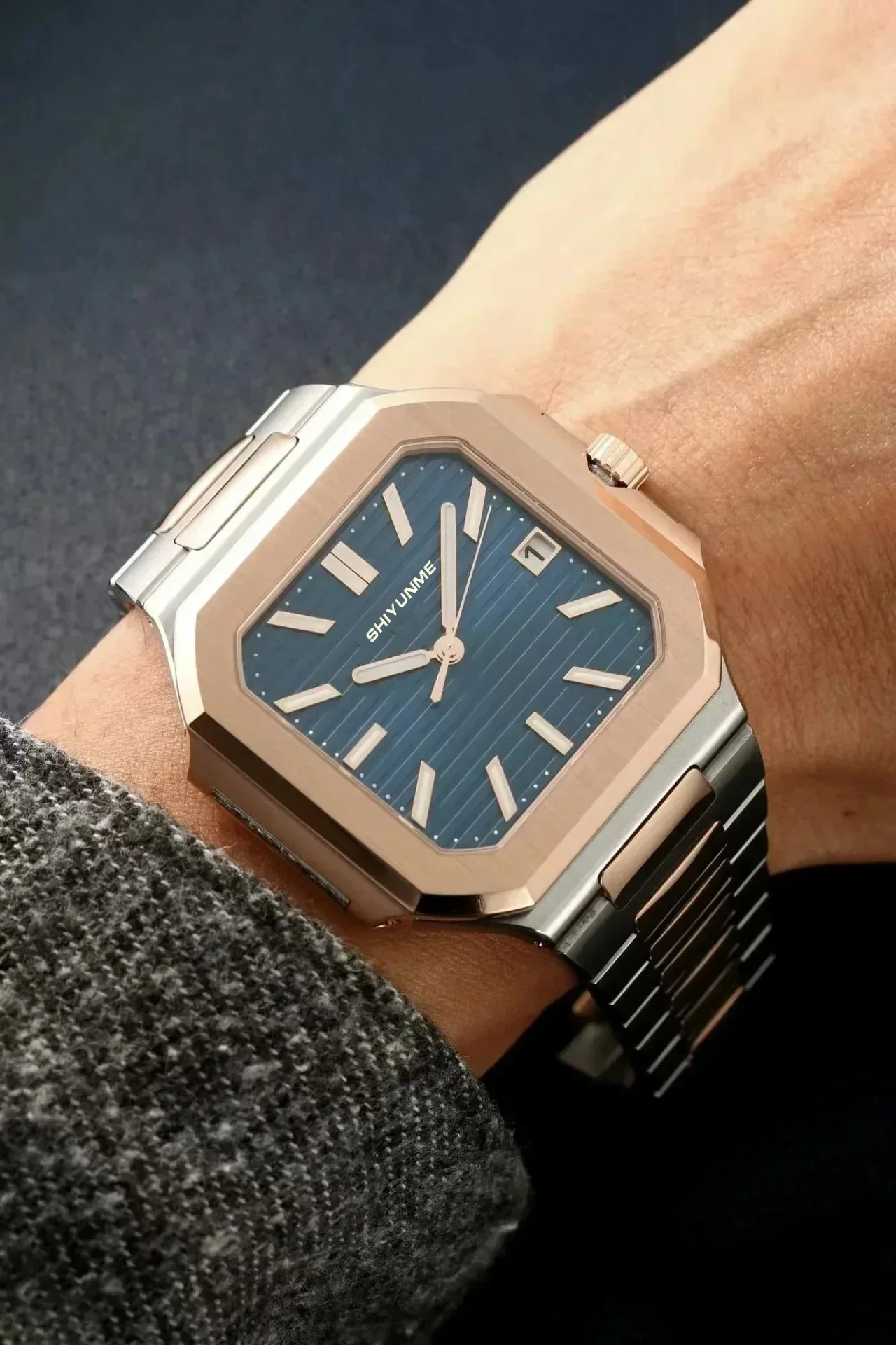 

A333 store men's and women's automatic mechanical watch square multifunctional calendar luxury