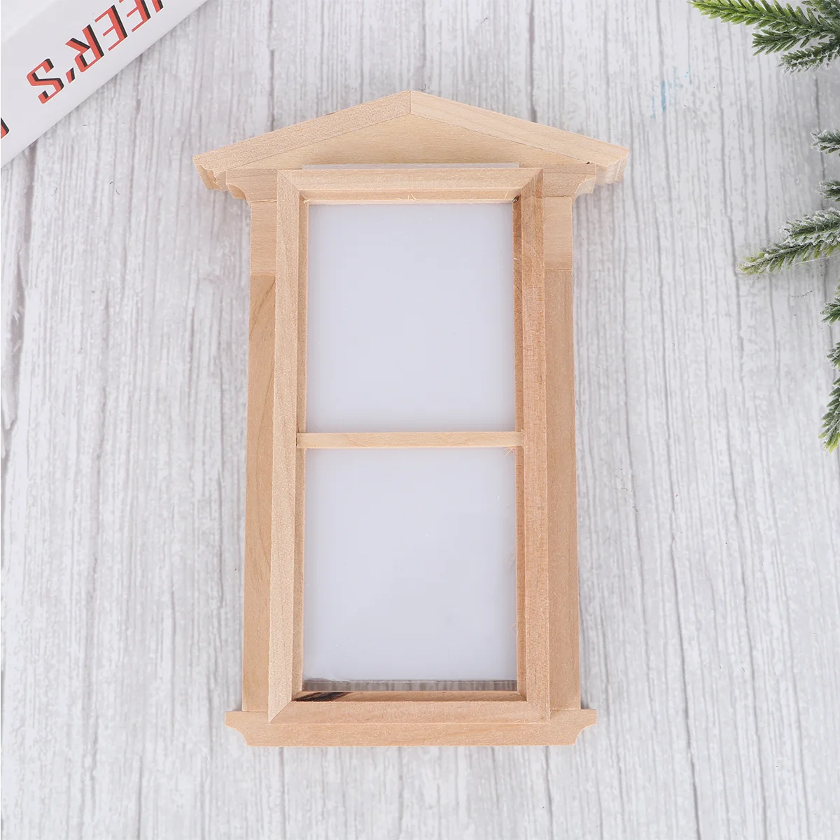 2 pcs Mini House DIY Miniature Furniture Window Wooden ini House Decor Ornament Photo Props for Kids