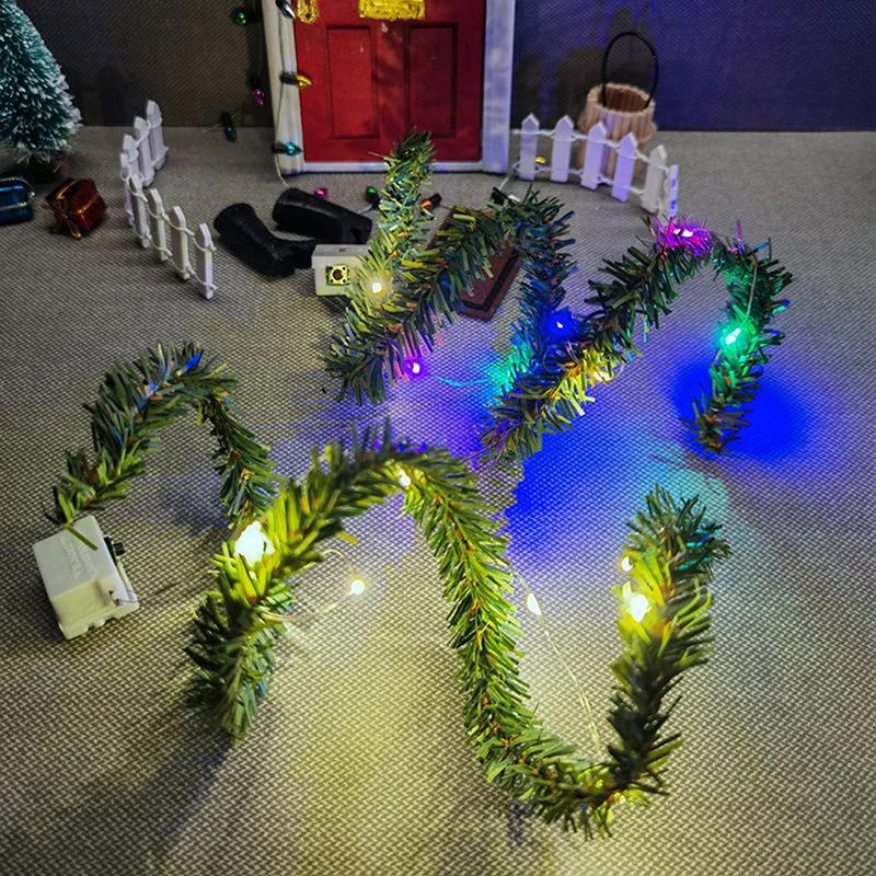 

Miniature Christmas LED Luminous Light String Ornament Dollhouse Decoration Craft DIY Accessories Children Christmas Gift Toys