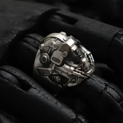 Gothic Punk Mechanical Girl Rings Opening Adjustable Robot Rings for Men Women Cool Rings Party Jewelry Fashion Accessories