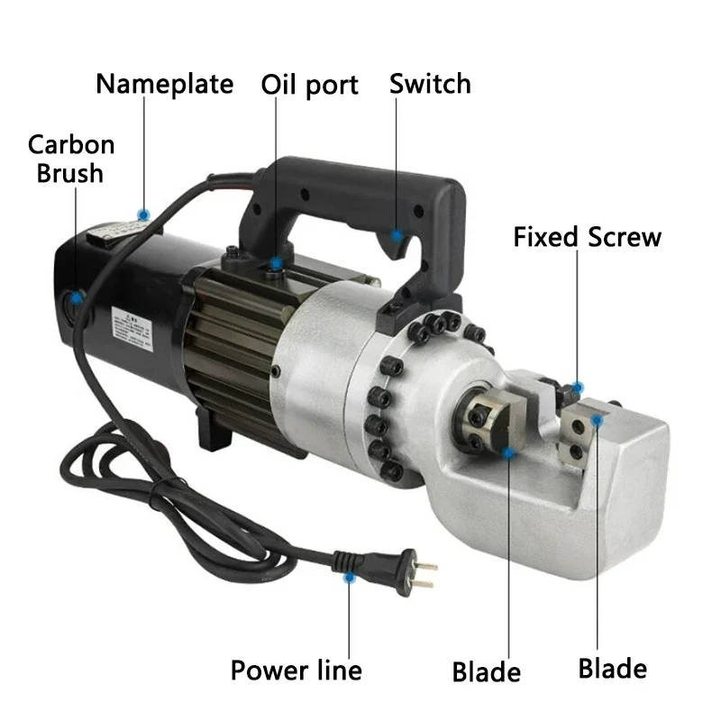 Electric Steel bar Cutter 4-20mm Portable Hydraulic Rebar Cutting machine Handheld Reinforcement Shear Steel bar Scissors