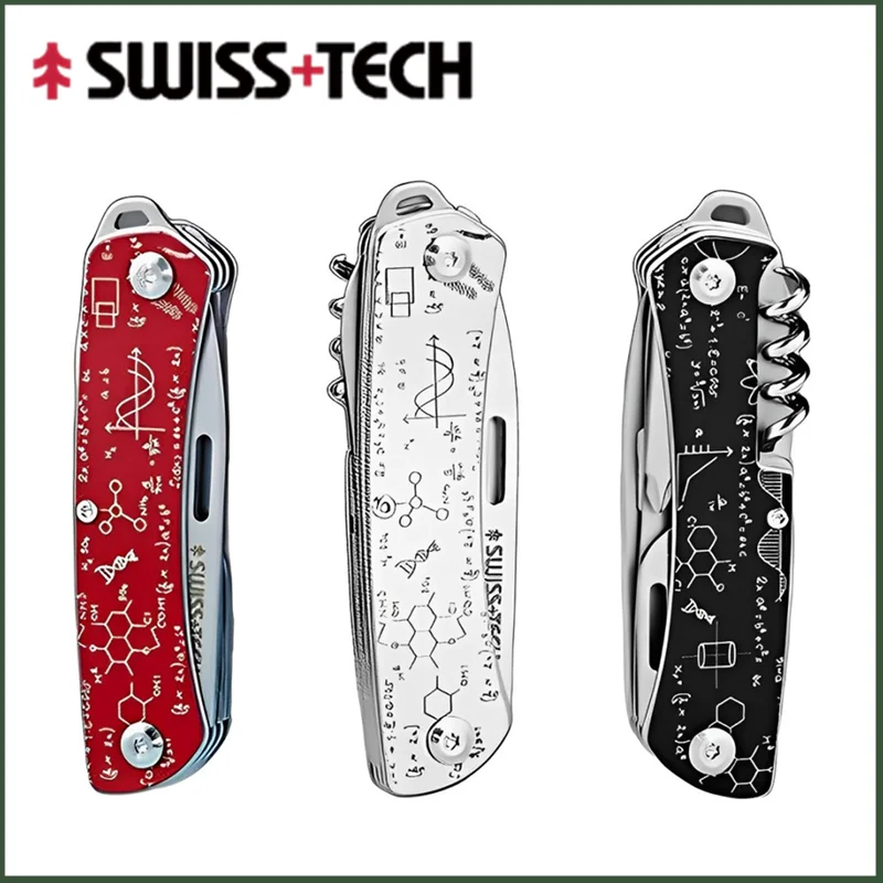 Newest SWISS TECH Mini Folding Multi Tool Knife 9 In 1 EDC Outdoor Hand Tools Portable Pocket Knife Wood Saw Bottle Wine Opener