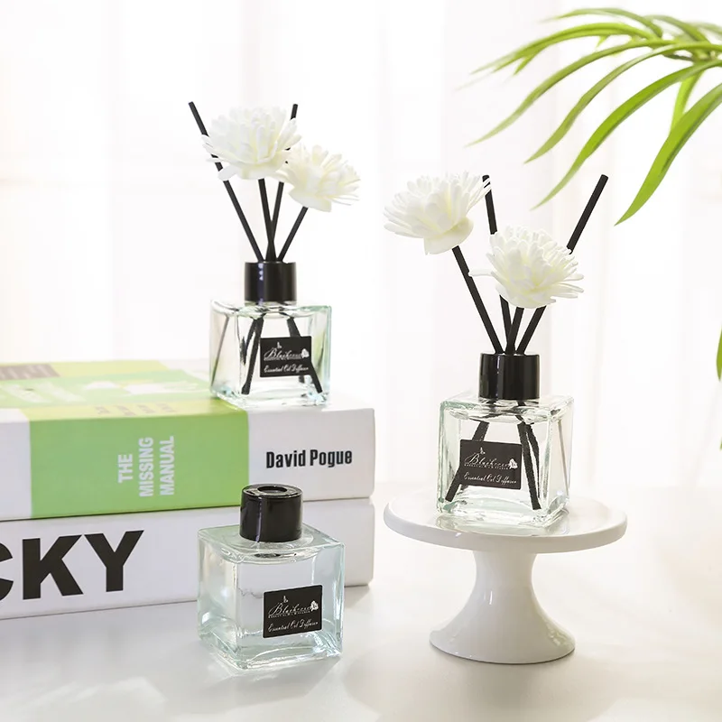 Hot Sale 50ml Aromatherapy Essential Oil Set - Square Bottle Reed Diffuser Oil Air Freshener Home Decor Aromatherapy Ornament