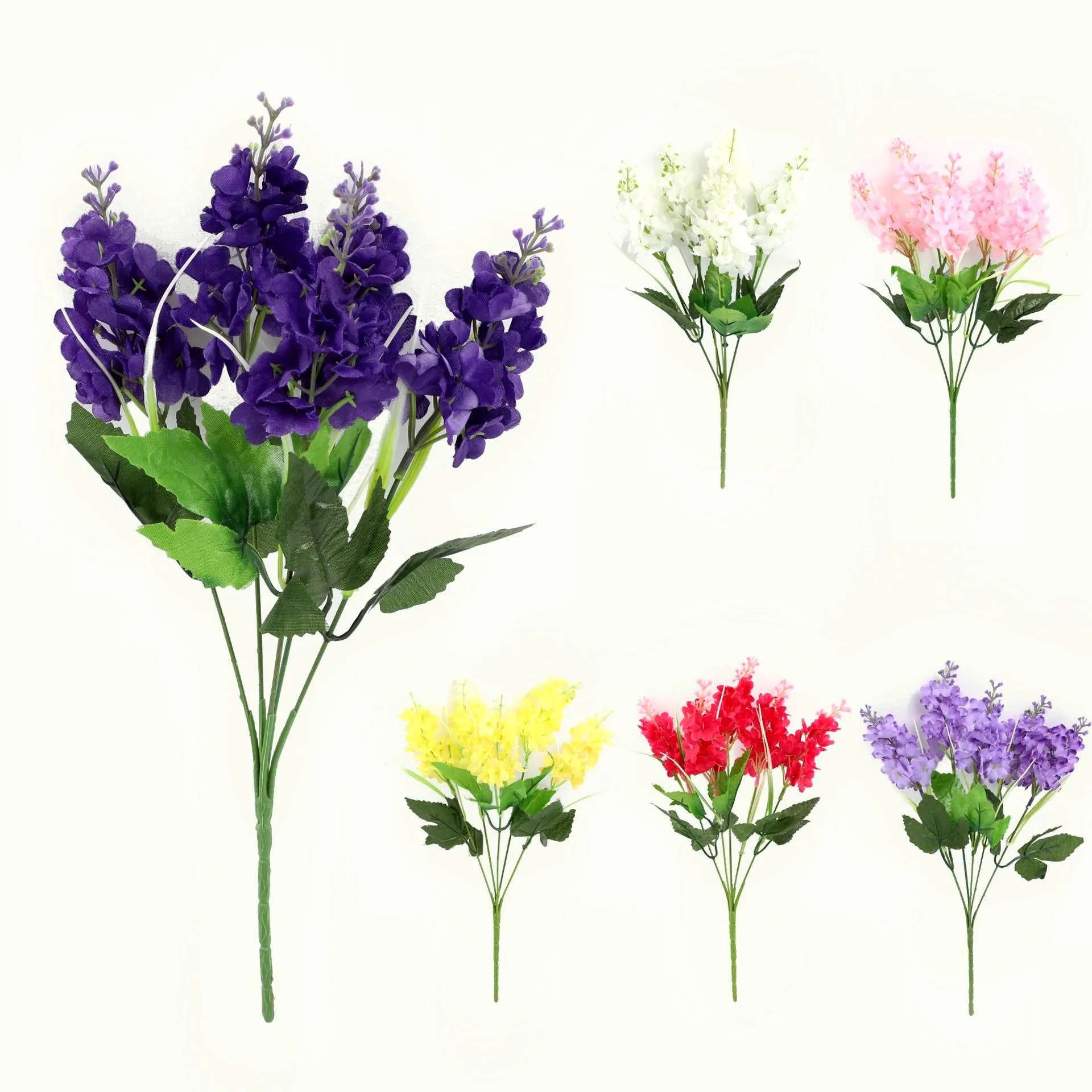 10pc Artificial Flower Bouquet 5 Heads Hyacinth 33cm Purple White Pink Yellow-Plastic For Office Party Weddings Home Decoration