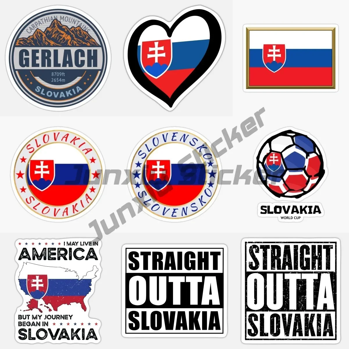 

Slovakia Map Flag Shield Decal Car Sticker Slovenia Flag Sticker Creative Motorcycle Cover Scratches Waterproof Car Accessories