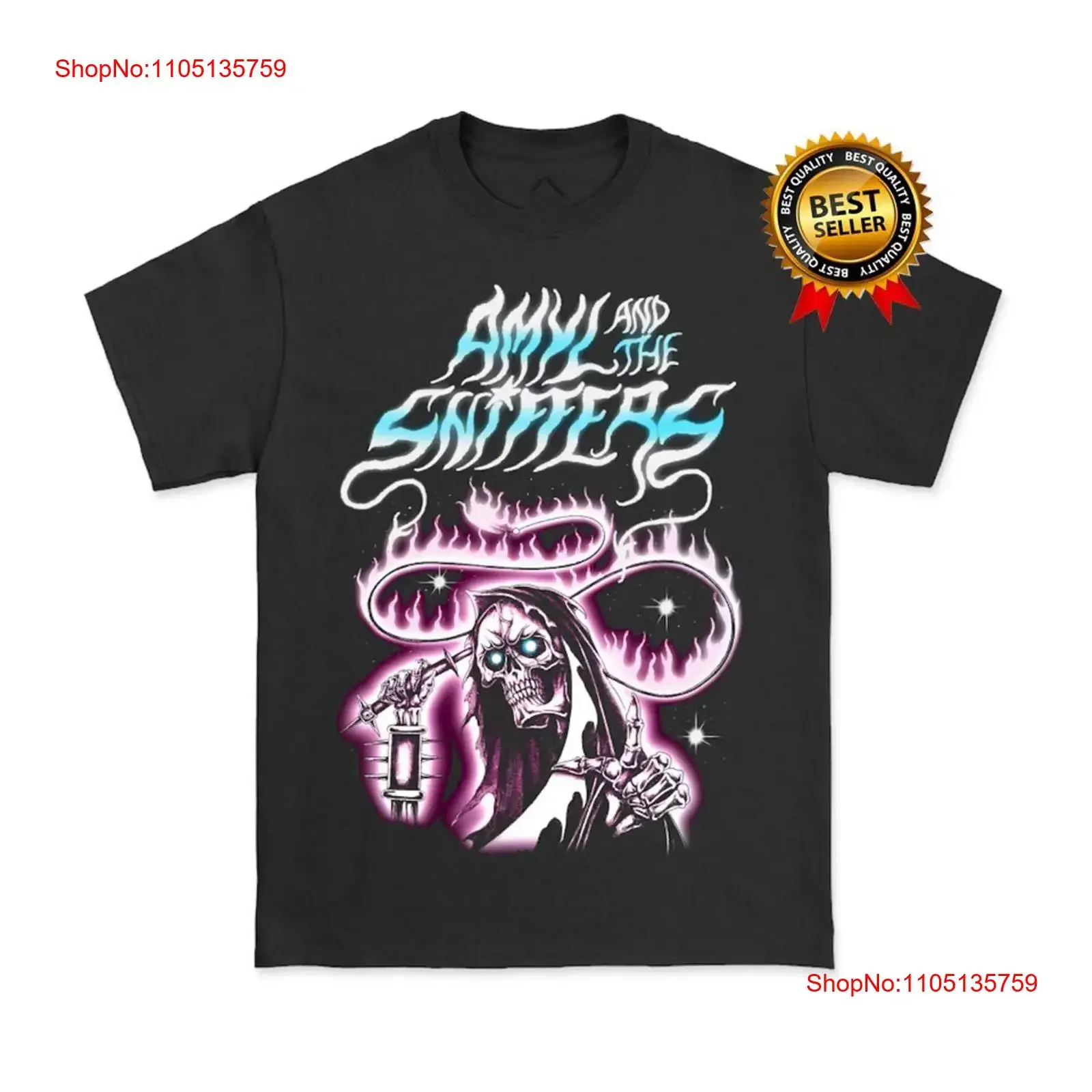 Amyl and The Sniffers Reaper T shirt Black All Sizes vintage Washed fashion Soft Stylish Casual homme designer clothes Unisex