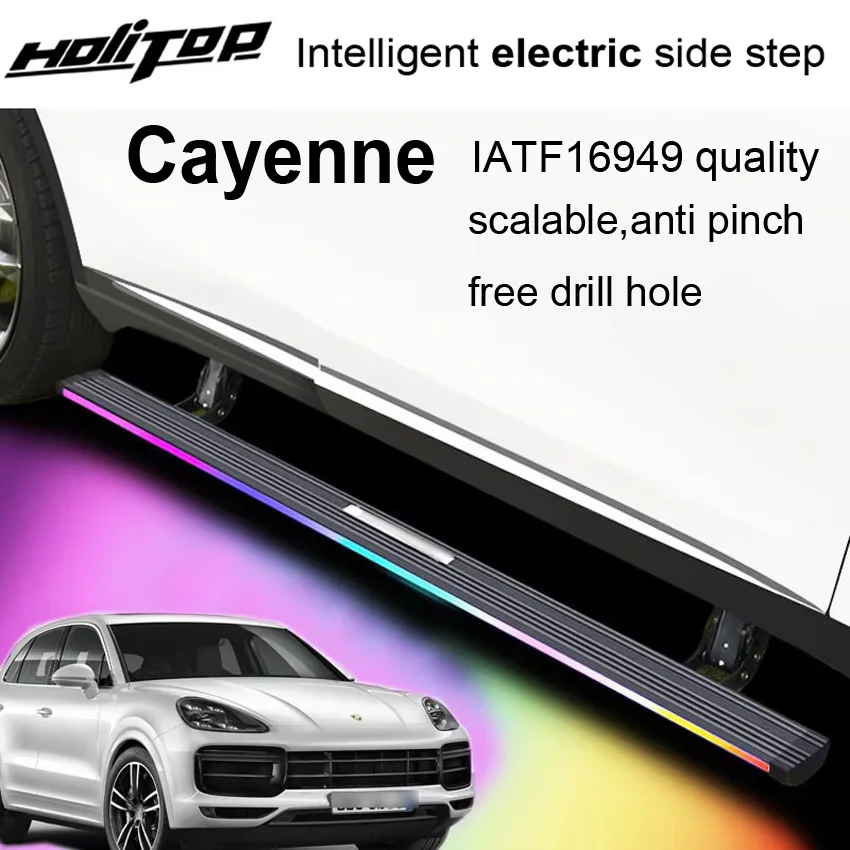 

Лучшая электрическая Масштабируемая подножка, боковая подножка nerf для Porsche Cayenne, утолщенная и расширенная, может загрузить 300 кг, реальное качество IATF16949