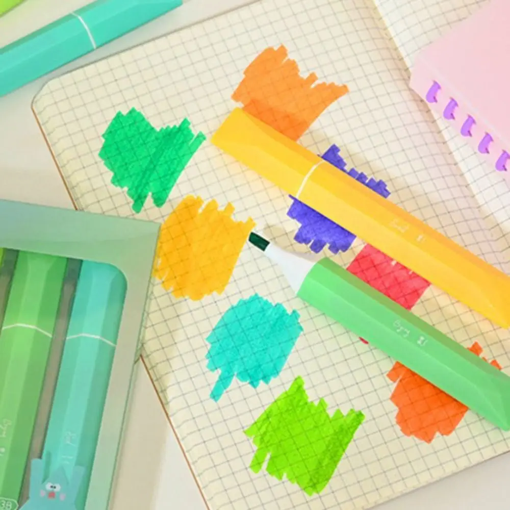 Evidenziatore a colori dopamina Punta obliqua Pennarello artistico a testa morbida Protezione per gli occhi Pittura Penna a colori per pittura con graffiti