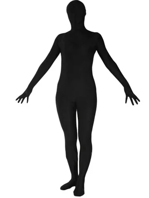 Body completo Spandex Zentai Bodysuit, Preto