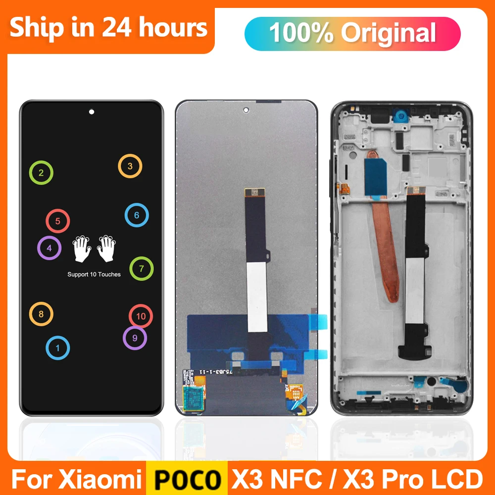 

6.67"Original Lcd For Xiaomi Poco X3 Pro LCD Display Touch Screen Replacement,For PocoX3Pro PocoX3 Display M2102J20SG,M2007J20CG