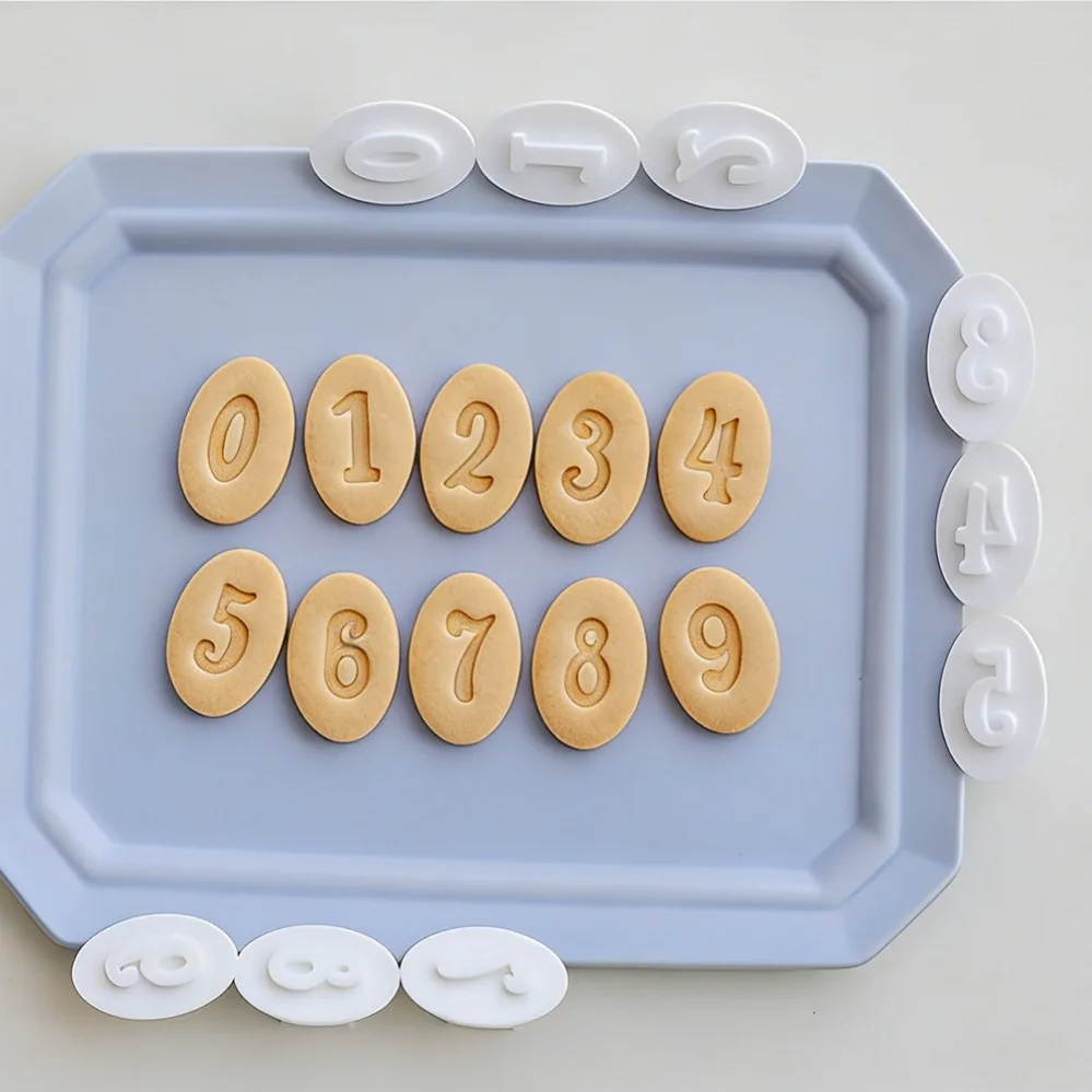 Number Cookie Cutters Biscuit Mold Stamp Kitchen Baking Pastry Bakeware Dessert Baking Supplies