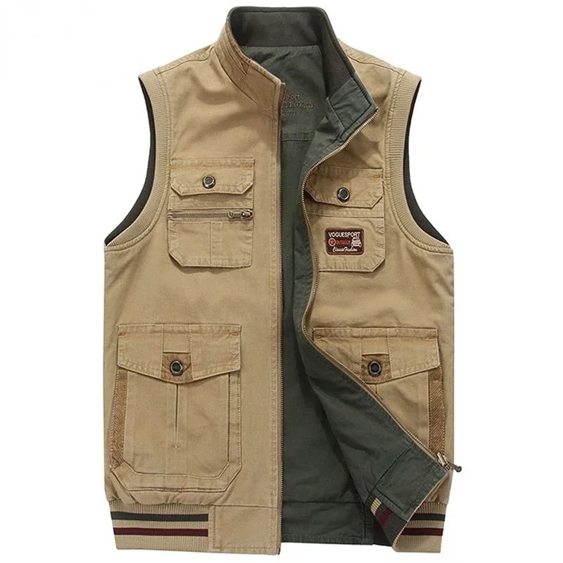 

Men Retro CLothing Waistcoat Army Hunting Many Pockets Vest Sleeveless Jacket Plus Size 6XL 7XL 8XL 9XL Big Male Travel Coat