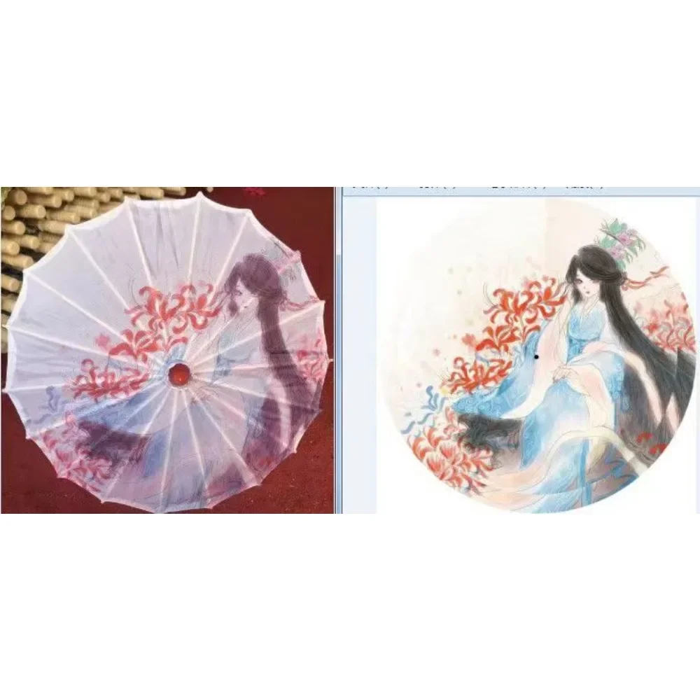 Custom Chinese Traditional Oil Paper Umbrella Uv Sun Ancient Cosplay Prop Dancing Parasol Hanfu Japanese Anime photography props