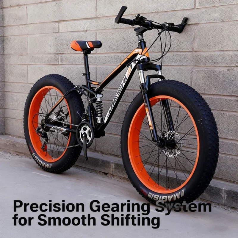 

Оранжевый взрослый горный велосипед для бездорожья Beach4.0 с большой шиной, двойной амортизацией и переменной скоростью для мужчин и женщин