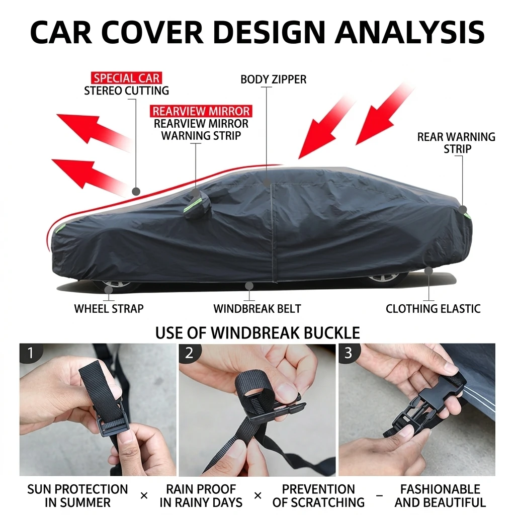 Car Clothing and Car Cover Manufacturers Directly Approve Rain,Dust,and Sun protection for All Seasons,Housse De Voiture