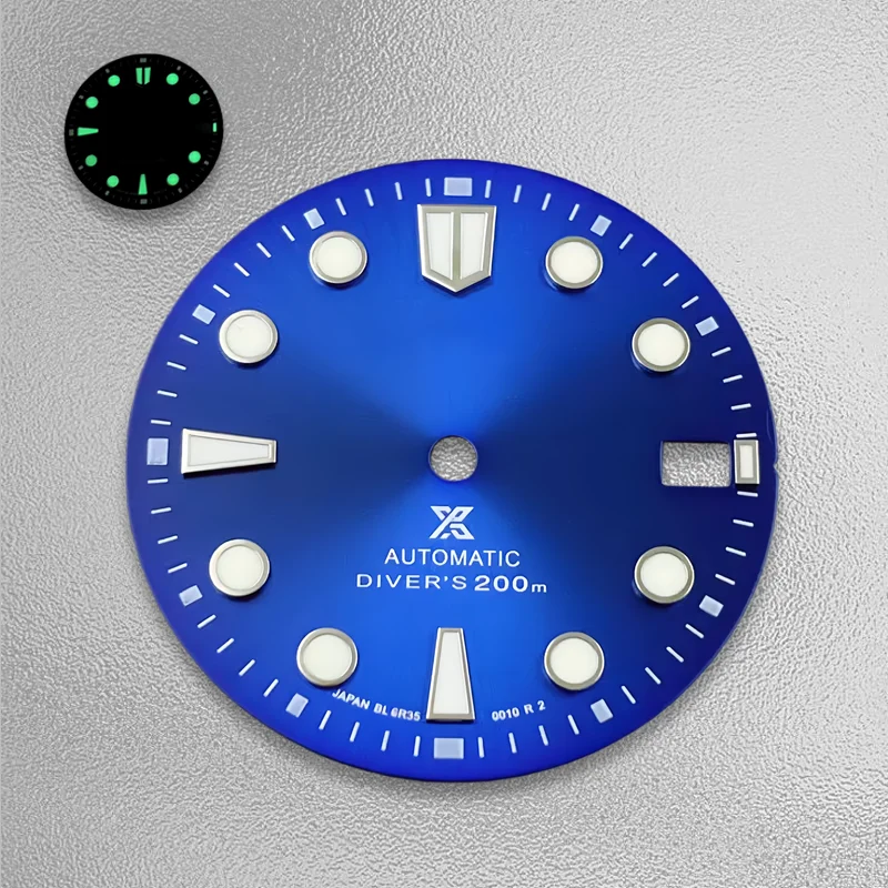 

28.5mm S logo NH35 dial, suitable for NH35/NH36 movements, green luminescence, mechanical watch modification parts