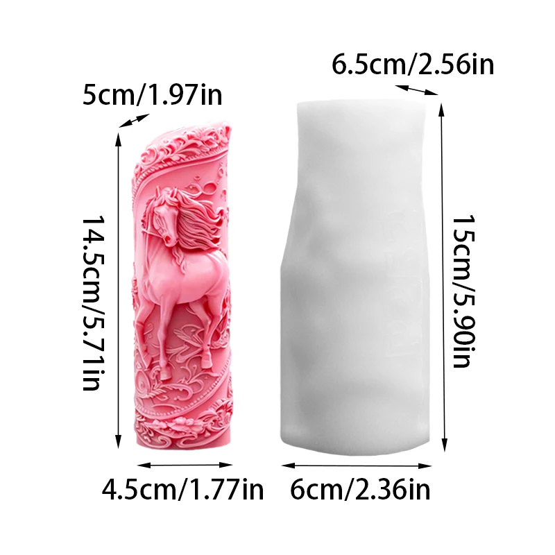 Galloping Horse Candle Silicone Mold Handmade Aromatherapy Candle Making Mold Silicone Material Is Easy to Demold and Clean, and Can Be Reused