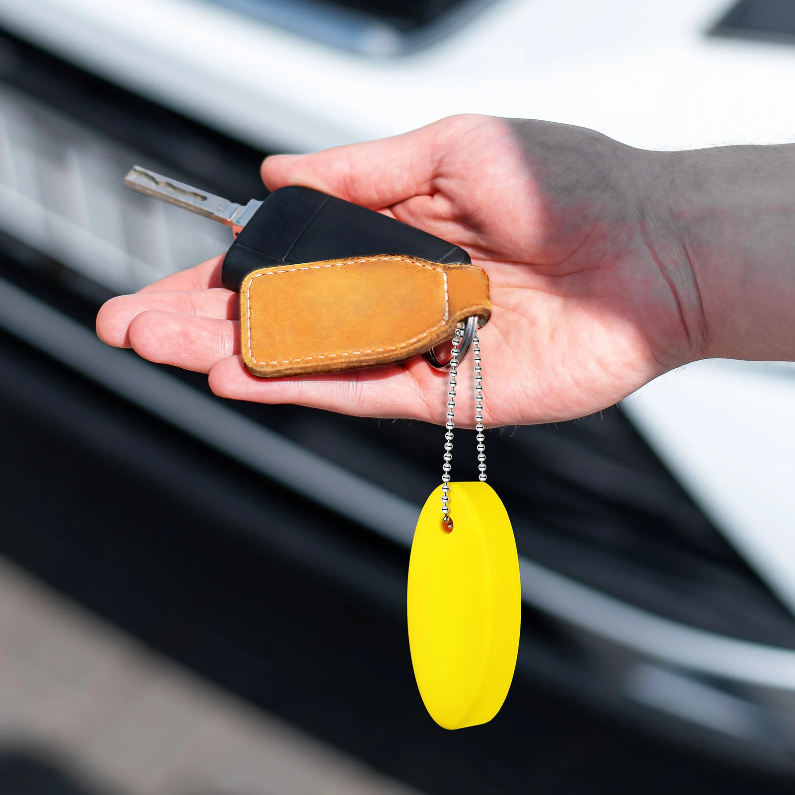 

2 Pcs Floating Keychain Swimming Boating Ring Keyrings for Boats Holder Accessories