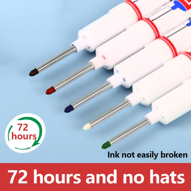 Long Nib Head Markers 20mm Deep Hole For Metal Perforating Pen Waterproof Bathroom Woodworking Decoration Multi-Purpose