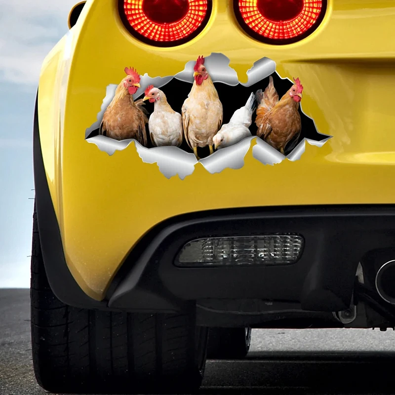 V1038# Car Sticker Chicken V2 Pet Animal Waterproof Vinyl Decal Car Accessories Decor Pegatinas Para Coche