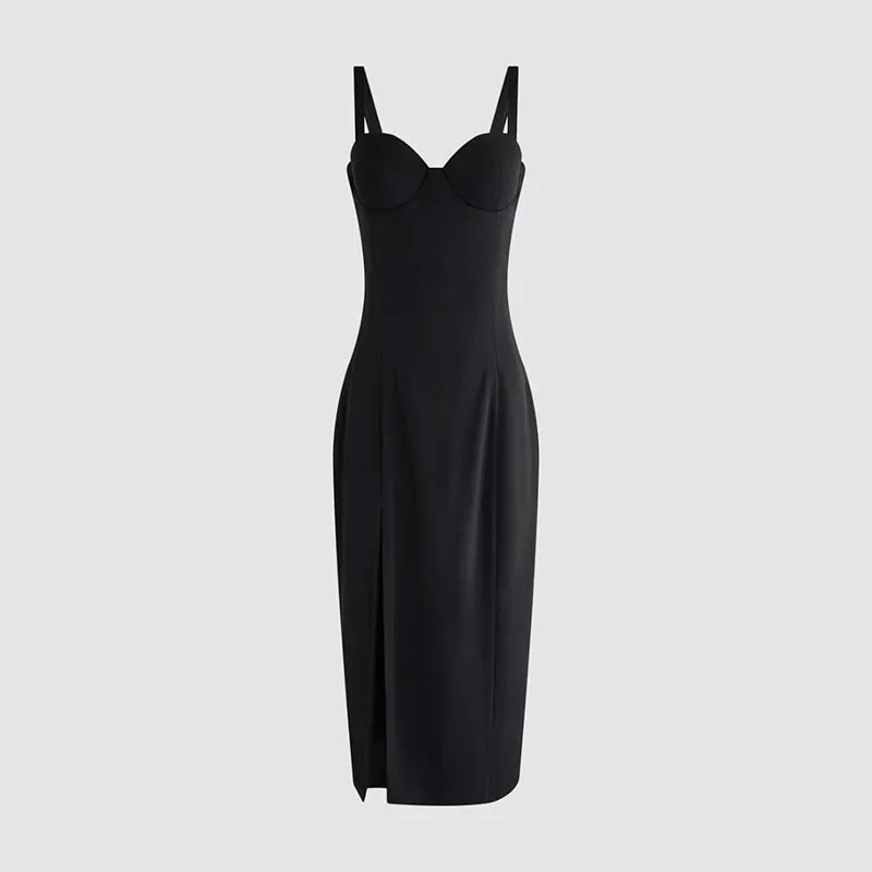 Women's Herringbone-Patterned Fitted Dress, Strapless Long Dress, High-Quality Black Evening Gown, 2026, New Arrival, Y2K