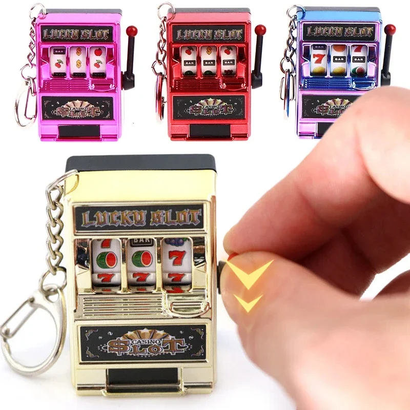 Mini slot de frutas arcade aniversário sorte jackpot mini chaveiros presente educacional retro brinquedo moedas operado jogos máquina de jogo