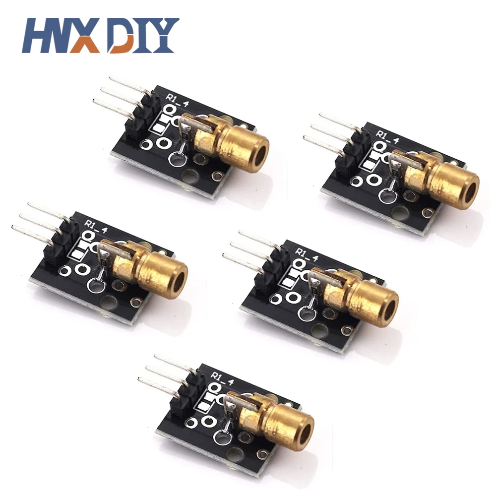 5Pcs/KY-008 650nm Laser Sensor Module 6Mm 5V 5Mw Rode Laser Dot Diode Koperen Hoofd voor Arduino