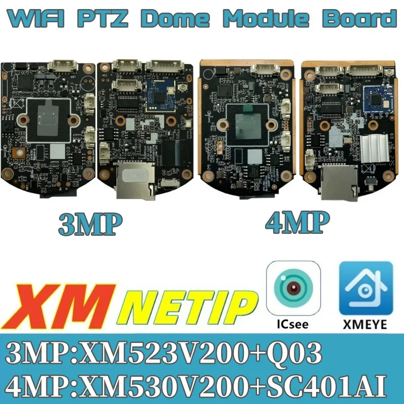 WIFI PTZ Dome Module Board 4/3MP IP Camera XM530V200+SC401AI Wireless For Speed Dome Icsee XMeye VMS onvif P2P Motor Control