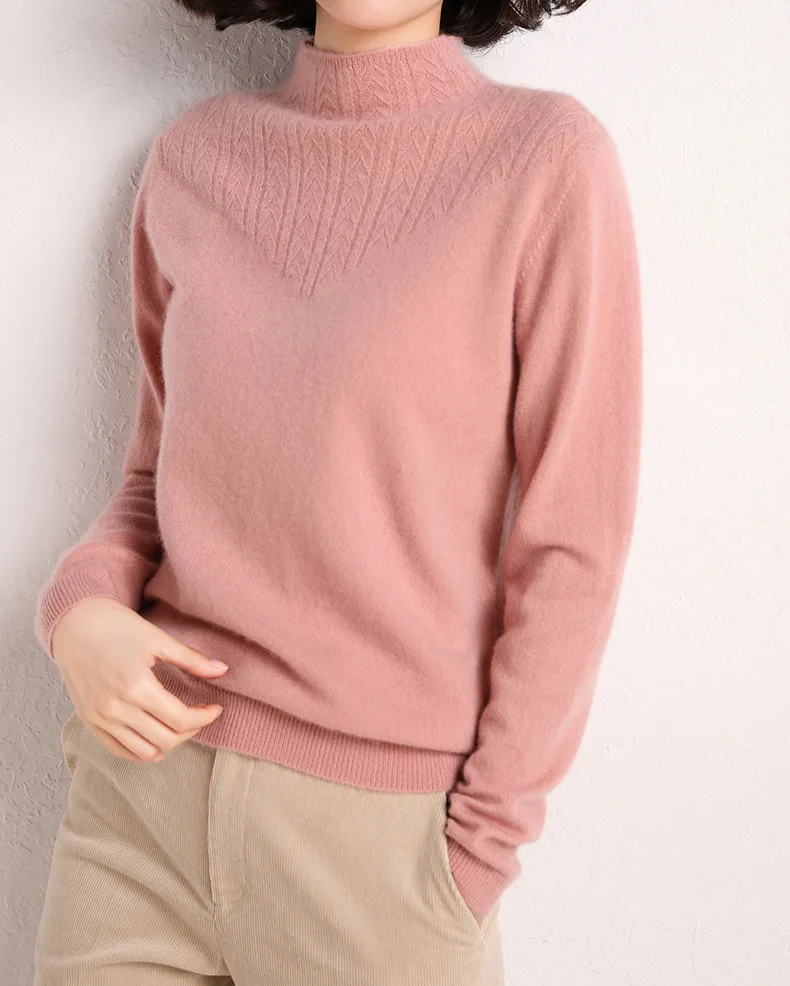 Sweater Womens Pullover Turtleneck 2021 Fashion Cashmere Sweater Loose Long Sleeve Winter Sweater Knitting Clothing LXJ2023