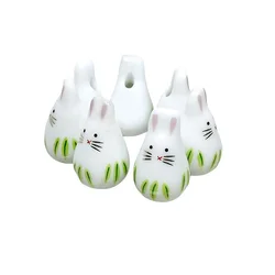 5pcs 21x13mm Cute Rabbit Ceramic Beads For Jewelry Making Loose Beads Accessories Diy Bracelet NecklaceCharm Jewelry
