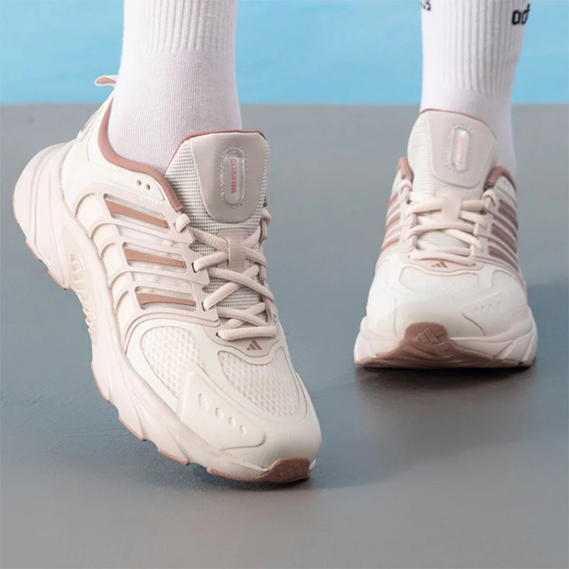 Zapatillas Adidas Climacool Beige Pink Mesh Chunky para correr, zapatillas transpirables con amortiguación para hombre y mujer JS3662