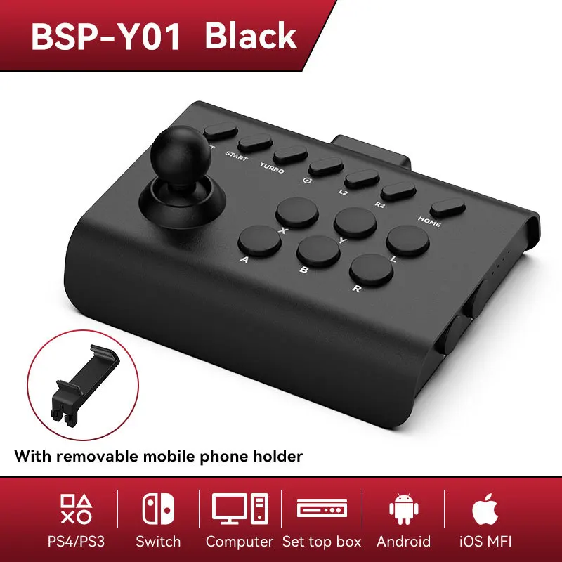 

BSP-Y01 For switch For PS3/PS4 Arcade game rocker Bluetooth Wireless 2.4G game Controller for TV PC IOS Android Steam Joystick