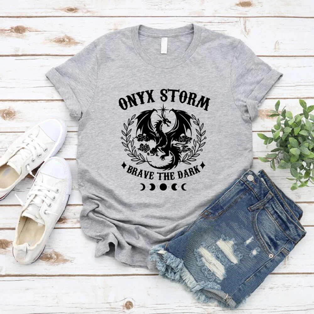 Onyx Storm T-shirts Fourth Wing Basgiath War College T Shirt Men Women Short Sleeve T-Shirts Vintage Unisex Streetwear Tee Tops