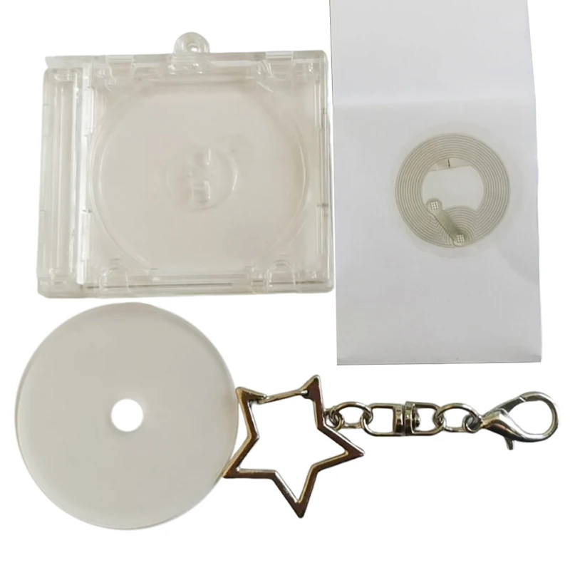 1Piece DIY Mini NFC Functional CD Disc Case Key Chain Peripheral Commemorative Album Key Holder Backpack Pendant