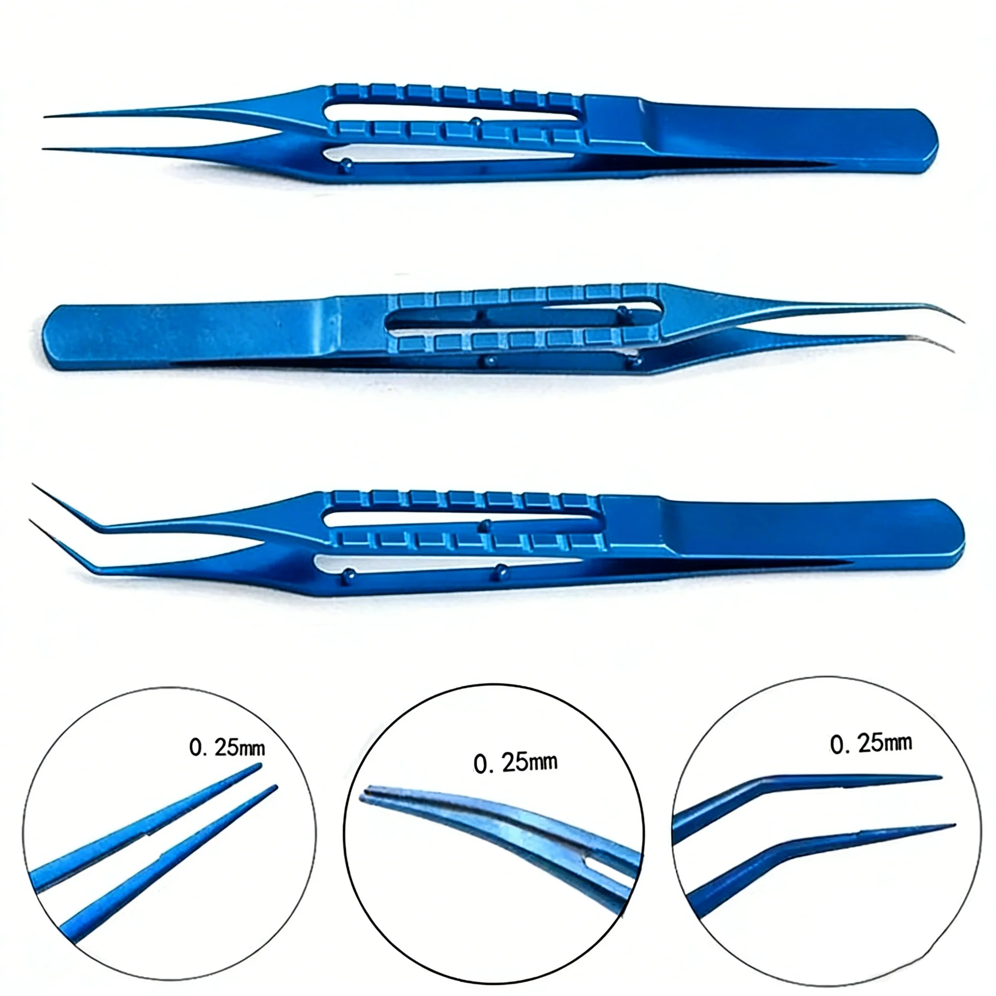 Surgical 11.5cm Fine Angle/Straight  Curved Teeth Fue Forceps Titanium Alloy Follicle Extraction Transplant Tweezers