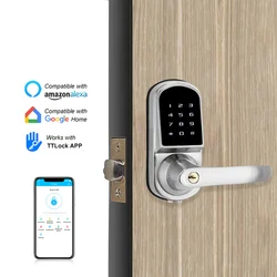 Serrure de porte électronique intelligente TTlock, sans Bluetooth, pour appartements, bureaux, hôtels et villa