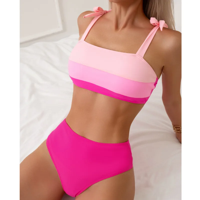 Conjunto de biquínis brasileiro sexy para mulheres, roupa de banho rosa, roupa de praia feminina push up, roupas de banho, piscina, banhista, 2022