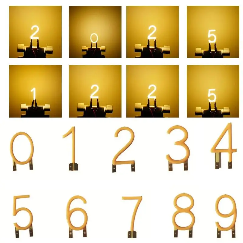 Number 0/1/2/3/4/5/6/7/8/9 LED Filament DC 3V COB Edison Yellow White DIY Candle LED Diodes Party Decoration Light Accessories