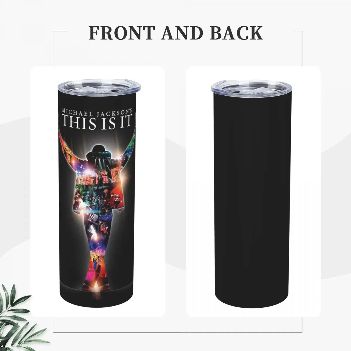 Pop Music Michael J-Jackson Stainless Steel Tumbler Vacuum Insulated Mug Thermal Cold Cups Straws With Lid 20oz