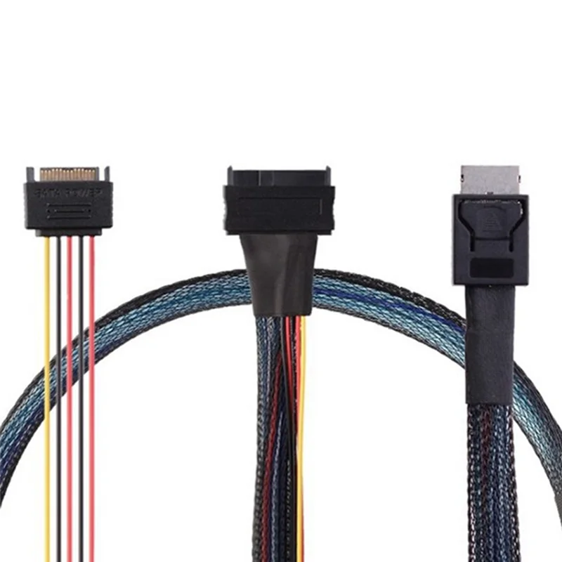 AP-Oculink SFF-8611 4I To Pcie SFF-8639 U.2 Nvme With SATA 15P Male Power Server Cable Computer Accessories