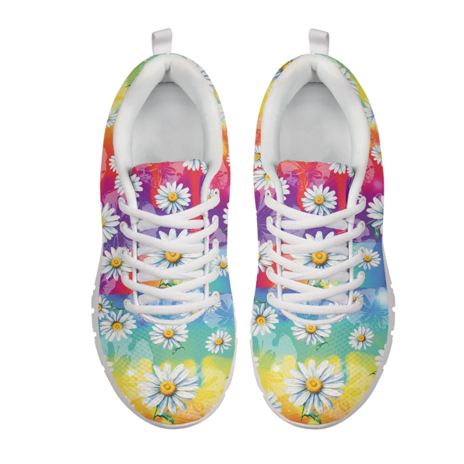 Coloranimal Daisy Flower Print New Trend Sports Trainers Women Running Shoes Soft Training Shoes for Womens