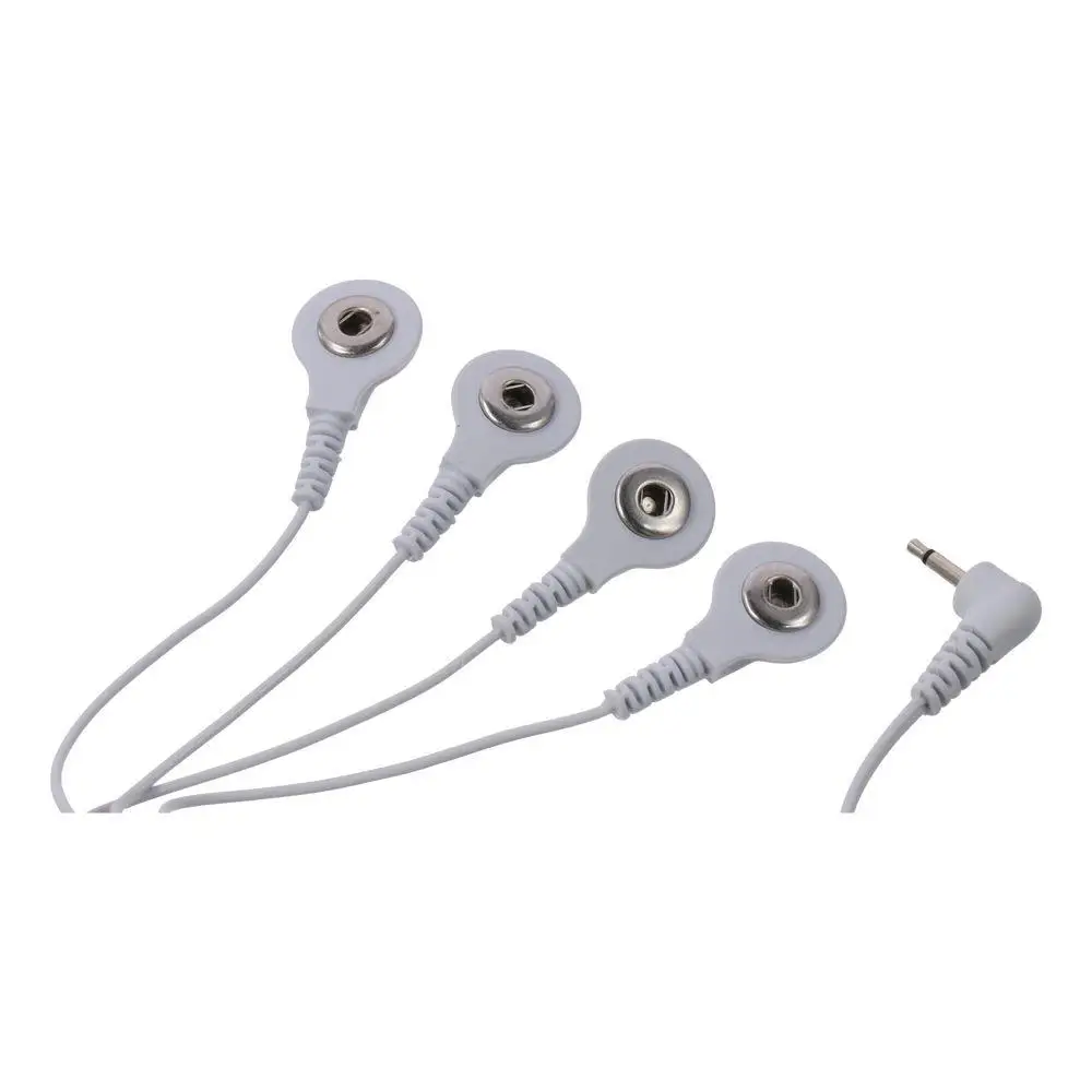 2.5mm Plug untuk 3.5mm kabel Snap Lead kabel 1.2M/3.94ft elektroda putih kabel 4 in 1 4 Lead Snap elektroda kabel